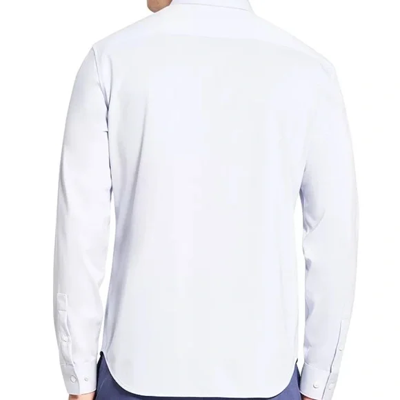 THEORY Men’s Sylvain Button Down Structure Knit Shirt, Blue, Size M, L